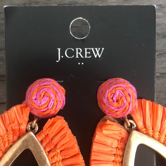 J. Crew orange boho woman’s earrings - Picture 4 of 8
